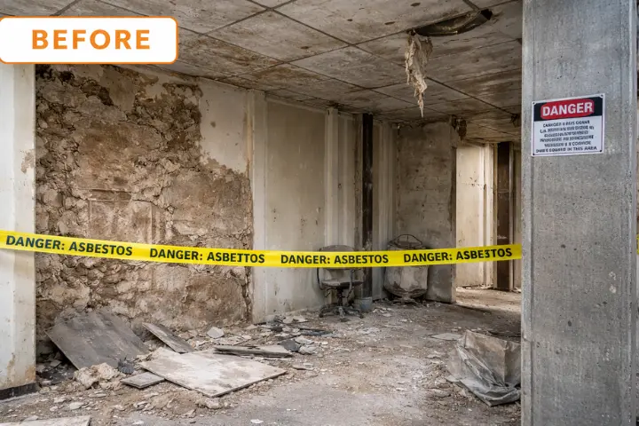 Asbestos Wall Removal Before Asbestos Wall Removal Before